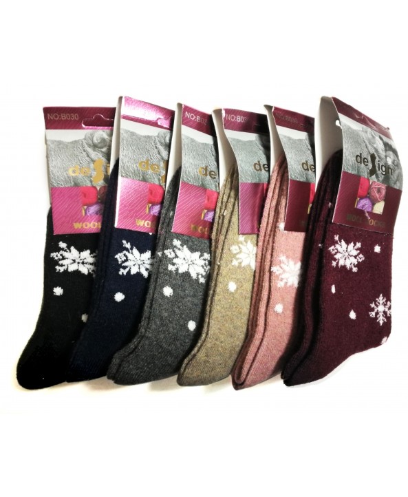 Design вълнени къси чорапи смес снежинки